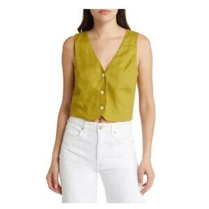 Madewell Linen Katrina Crop Vest Top